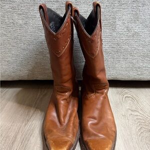 Cuadra Black Leather Cowboy Boots